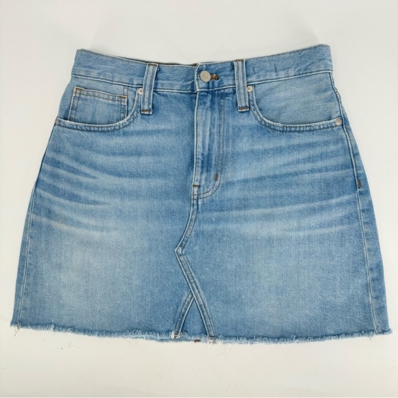Madewell A-Line Rigid Denim Mini Skirt 90s Style - Picture 1 of 4